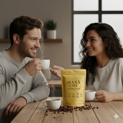 MANÁ Golden Glow – Café con Colágeno, Ácido Hialurónico y Biotina