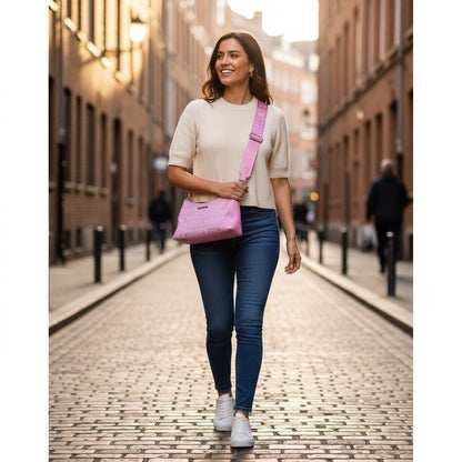 Steve Madden Pink Shoulder Bag + Tarjetero – Estilo que ilumina tu día